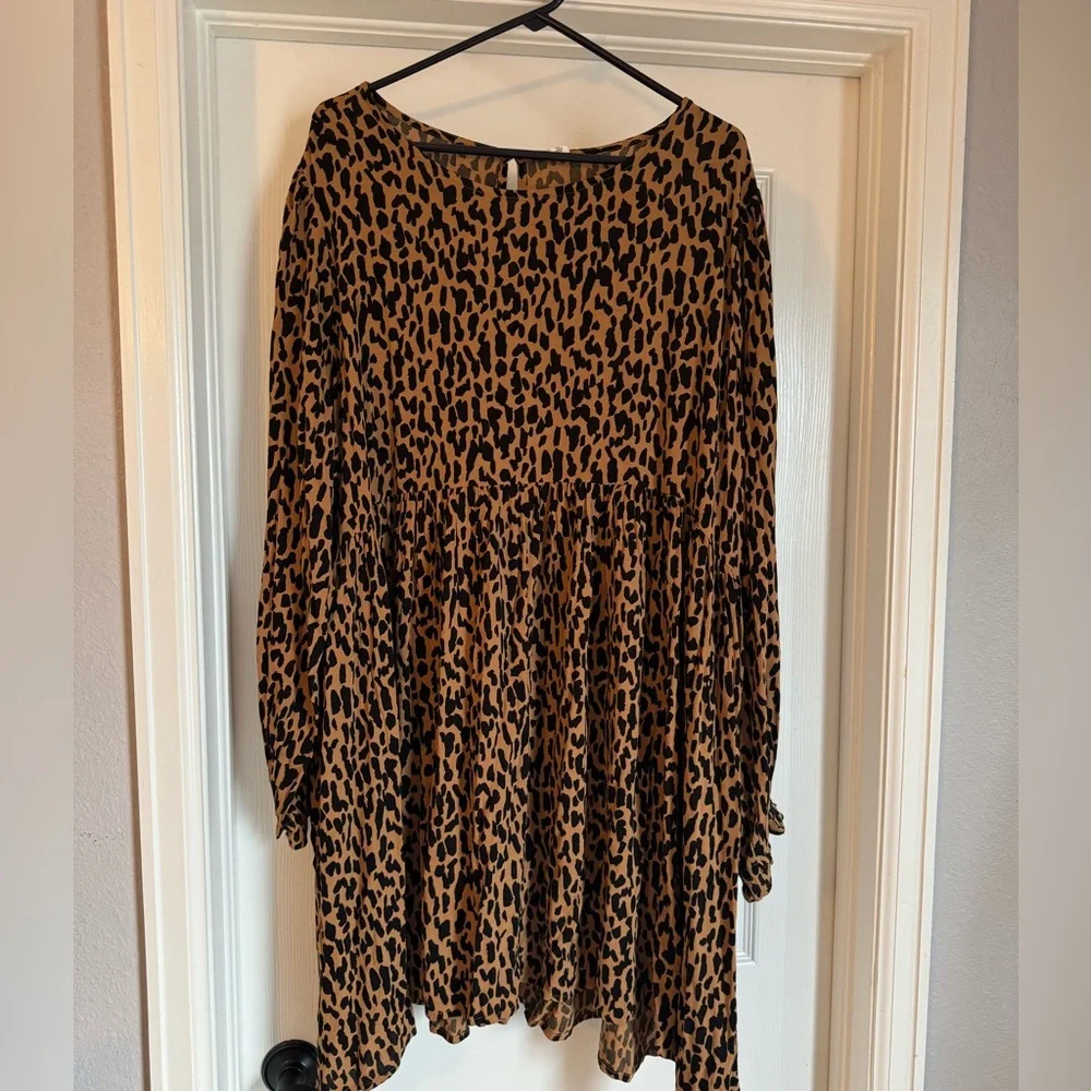 Nordstrom Leopard Print Long Sleeve Dress - Picture 2 of 9